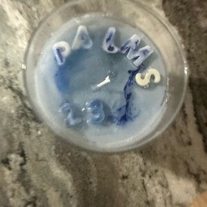 Blue and White Candle